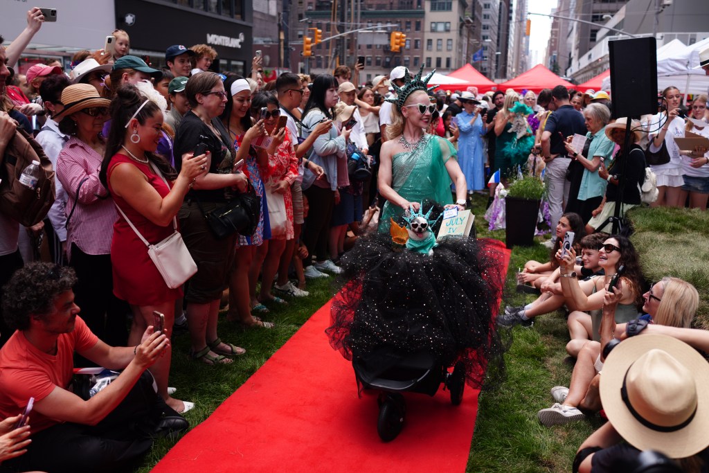 Dogs participate in the New York Dog Parade during LAlliance New Yorks annual Bastille Day celebration on Madison Avenue in New York, Sunday, July 12, 2026. The event marks Frances national holiday and commemorates the storming of the Bastille on July 14, 1789. (James Keivom for NY Post)