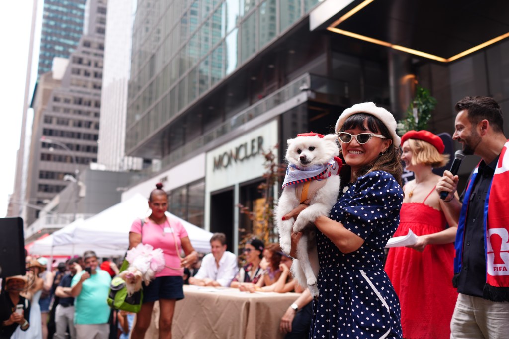 Dogs participate in the New York Dog Parade during LAlliance New Yorks annual Bastille Day celebration on Madison Avenue in New York, Sunday, July 12, 2026. The event marks Frances national holiday and commemorates the storming of the Bastille on July 14, 1789. (James Keivom for NY Post)