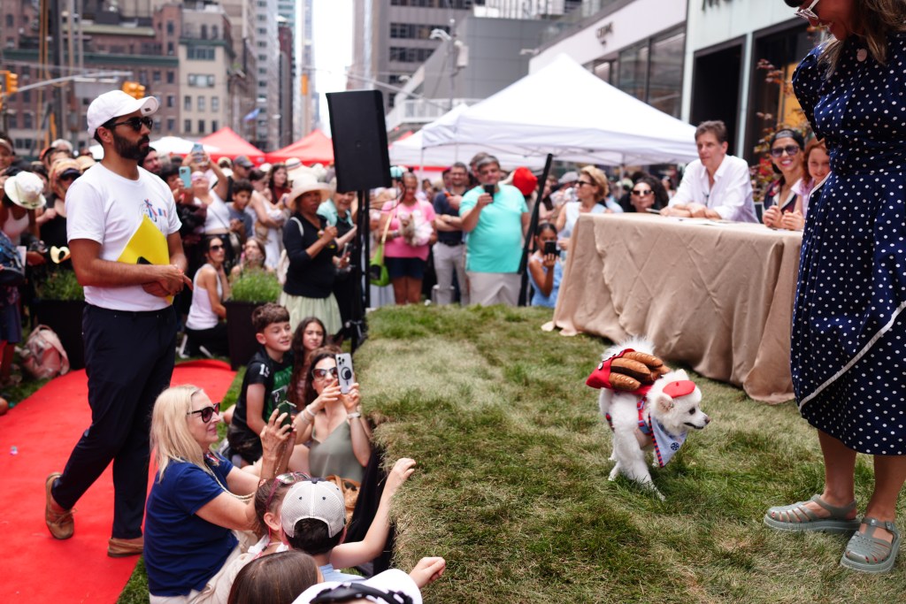 Dogs participate in the New York Dog Parade during LAlliance New Yorks annual Bastille Day celebration on Madison Avenue in New York, Sunday, July 12, 2026. The event marks Frances national holiday and commemorates the storming of the Bastille on July 14, 1789. (James Keivom for NY Post)