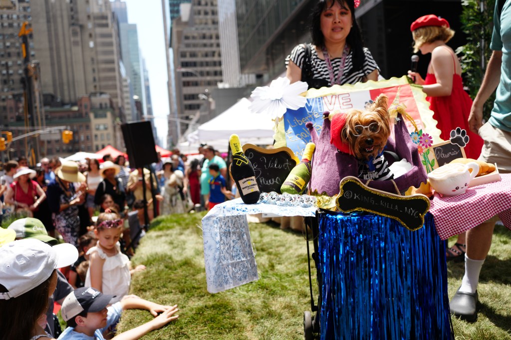 Dogs participate in the New York Dog Parade during LAlliance New Yorks annual Bastille Day celebration on Madison Avenue in New York, Sunday, July 12, 2026. The event marks Frances national holiday and commemorates the storming of the Bastille on July 14, 1789. (James Keivom for NY Post)