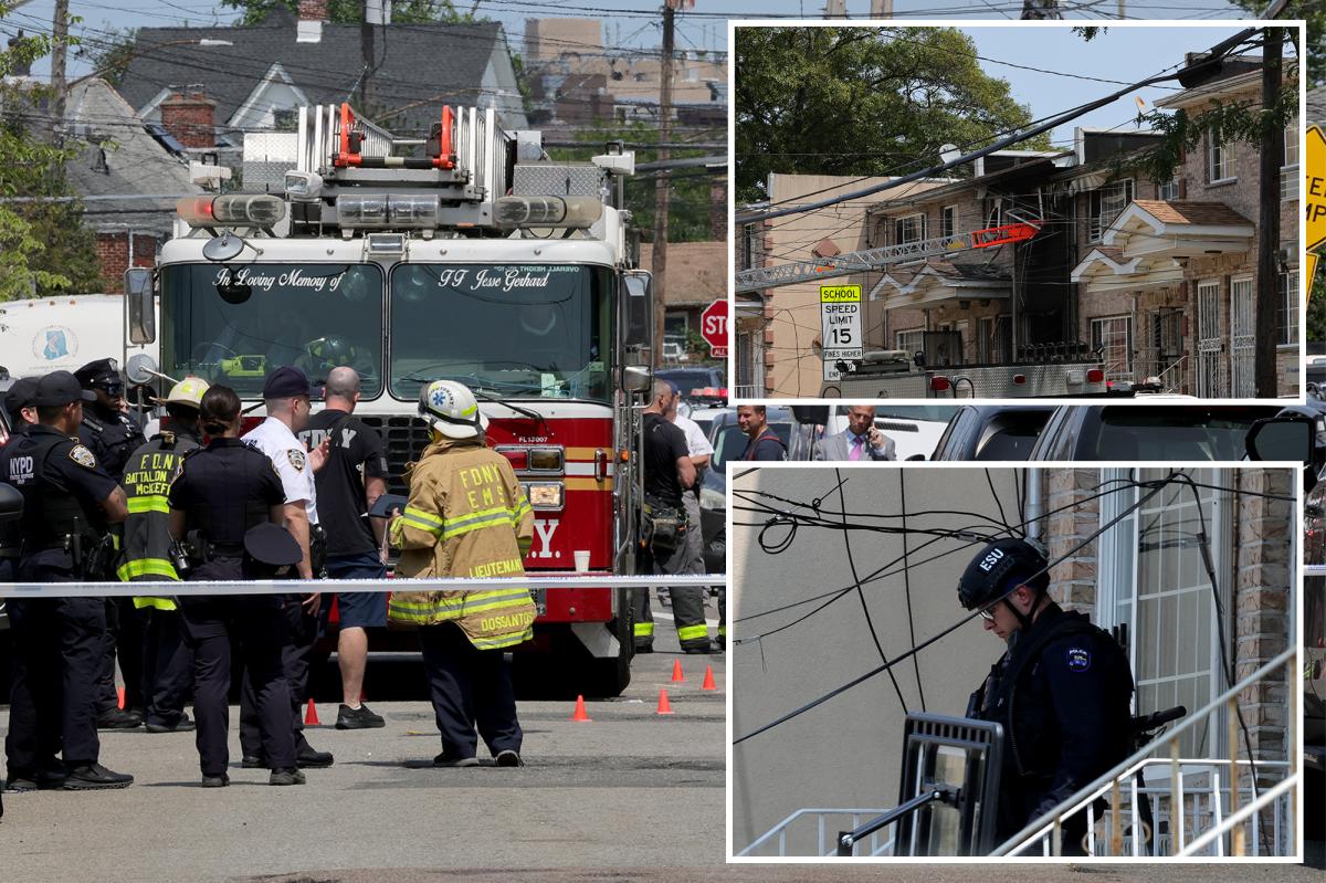 Cops shoot maniac armed with shotgun outside NYC house -- then find 2 dead inside: sources