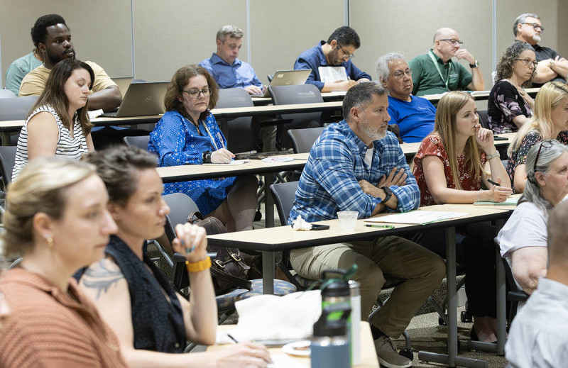 Attendees at the STEM workforce development panel included Binghamton University faculty and staff as well as local teachers participating in the Research Experiences for Teachers (RET) program this summer.