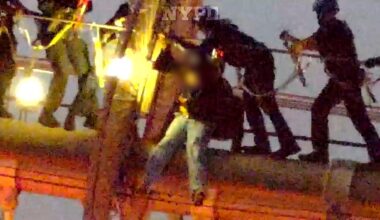 VIDEO: NYPD cops save would-be jumper in Brooklyn Bridge high-wire rescue