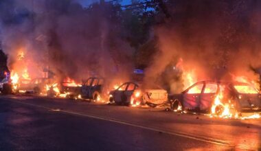 Utility pole fire scorches 7 cars in Hackensack, N.J.