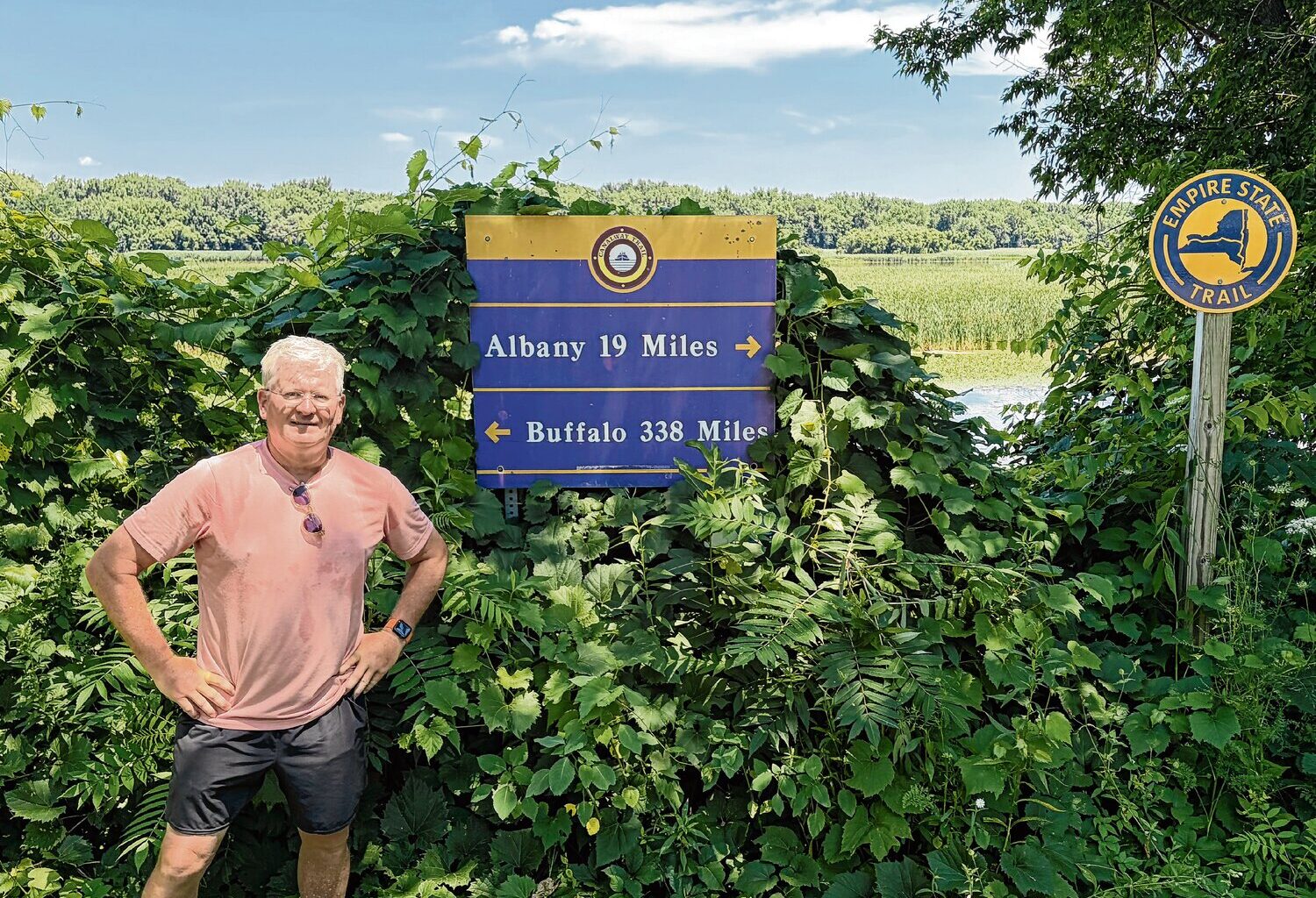 Malverne resident Don Pupke celebrated on July 20 reaching the halfway point of his roughly 750-mile walk across New York State, a fundraiser benefiting American Legion Post 44.
