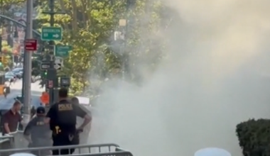 Man taken into custody after incendiary device thrown at NYC federal building