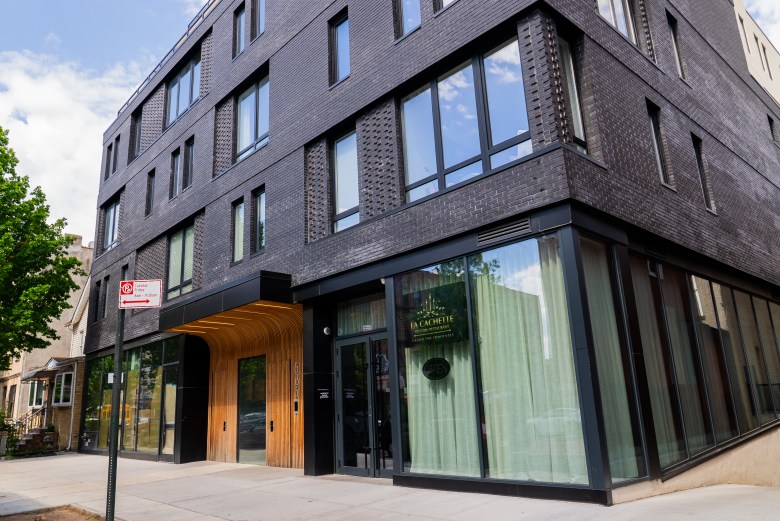 The exterior of La Cachette du Coin restaurant at 625 Rogers Avenue in Brooklyn on Friday, May 29, 2026. Photo by Allison Hunter for The Haitian Times. 
