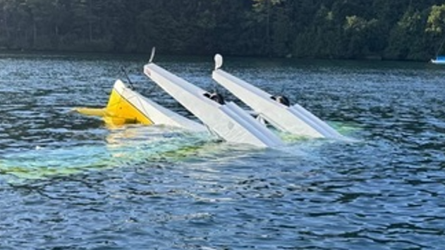 Viewer photos show small plane crash in Lake George, New York