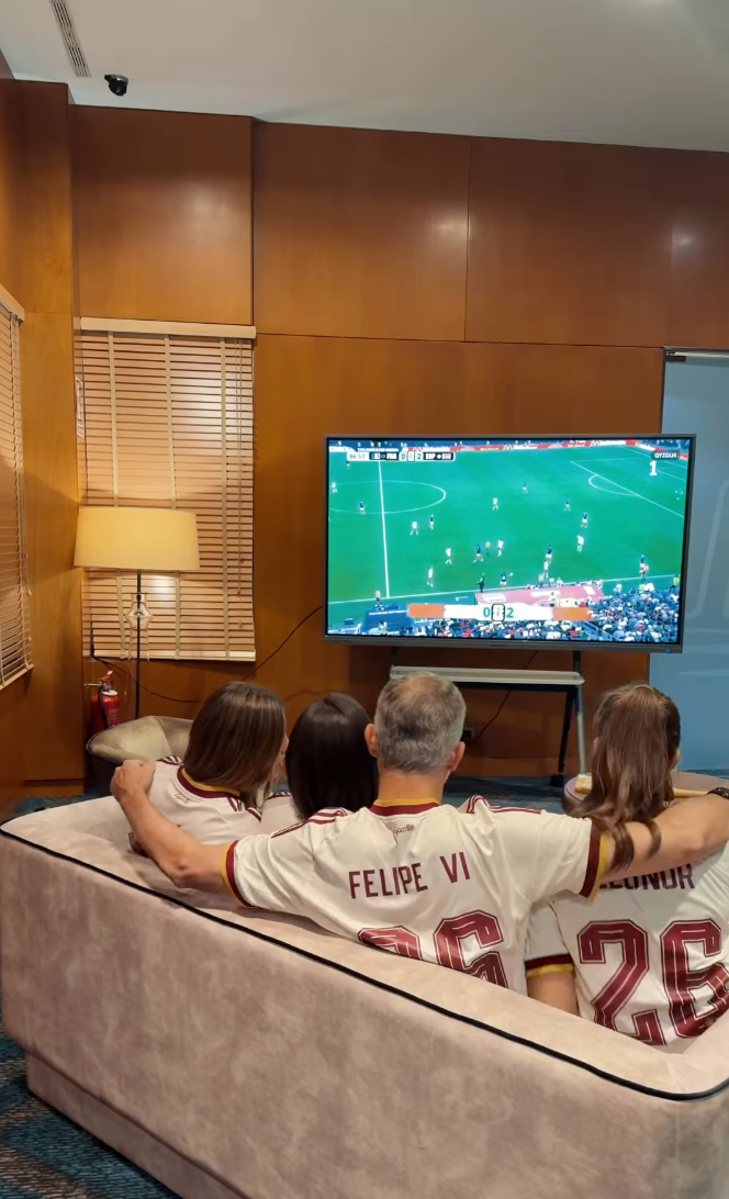 King Felipe VI, Queen Letizia, Princess Leonor and Infanta Sofía watched Spain's World Cup semifinal together from Barcelona before celebrating the historic victory.