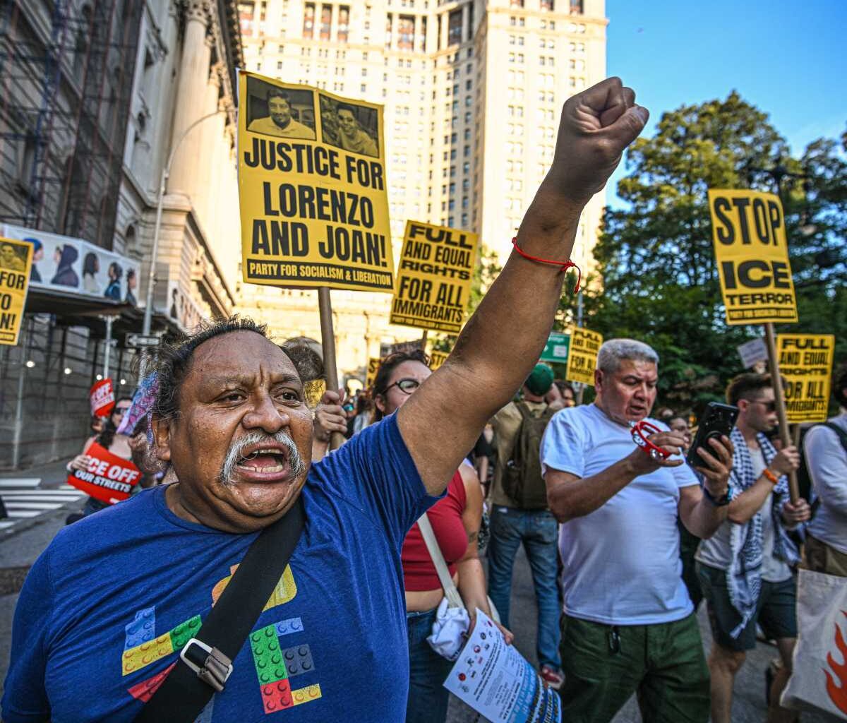 New Yorkers protest ICE-related killings from across the country in Foley Square amid ongoing Trump immigration crackdown