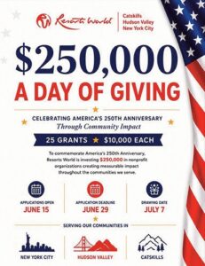 Resorts World today announced the 28 nonprofit or­ganizations selected to receive $10,000 grants through its “A Day of Giving” initiative.
