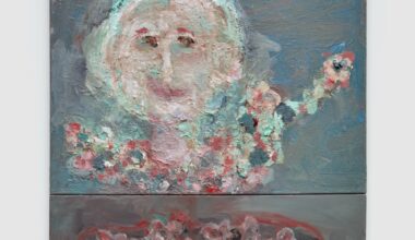 Farrell Brickhouse, The Orchid Lover, 2025. Oil on canvas, diptych, 34 × 30 inches. Courtesy the artist and Galerie Sardine.