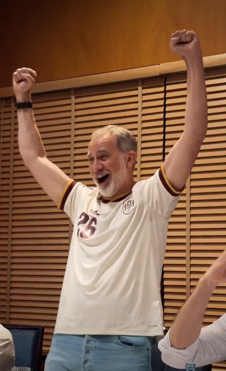 The Spanish Royal Household shared a rare behind-the-scenes look at the family's joyful celebration after the final whistle.