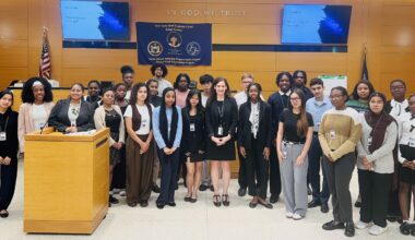 Professor and Senior Principal Law Clerk Victoria Rosner, center, alongside 2026 Izetta Johnson interns. Photo: Wayne Daren Schneiderman/Brooklyn Eagle