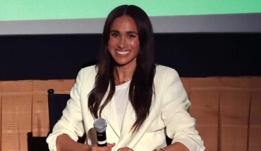 Meghan Markle Attends a Screening of ‘Cookie Queens’ in a Cream Suit Set With Hermès Sandals