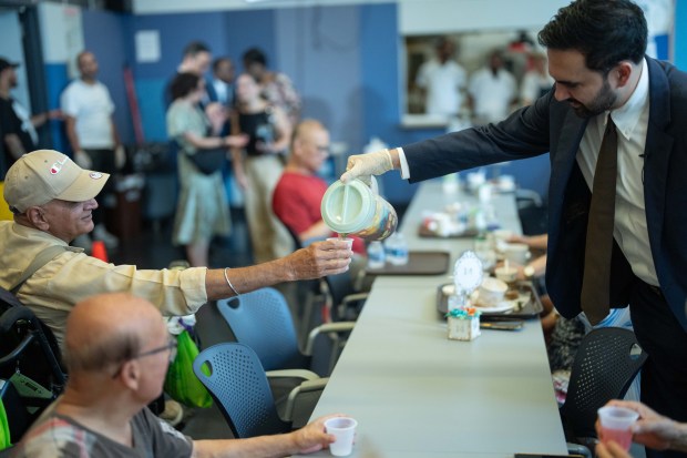 Mayor Zohran Mamdani at cooling center in Harlem on Thursday, July 2, 2026.