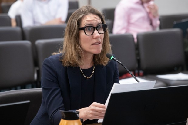Grace Rauh, executive director of Citizen's Union, testifies Tuesday, July 7, 2026, during the City Council's Committee on Governmental Operations hearing on a bill that would raise the pay for New York City's elected officials for the first time in ten years. (John McCarten / NYC Council Media Unit)