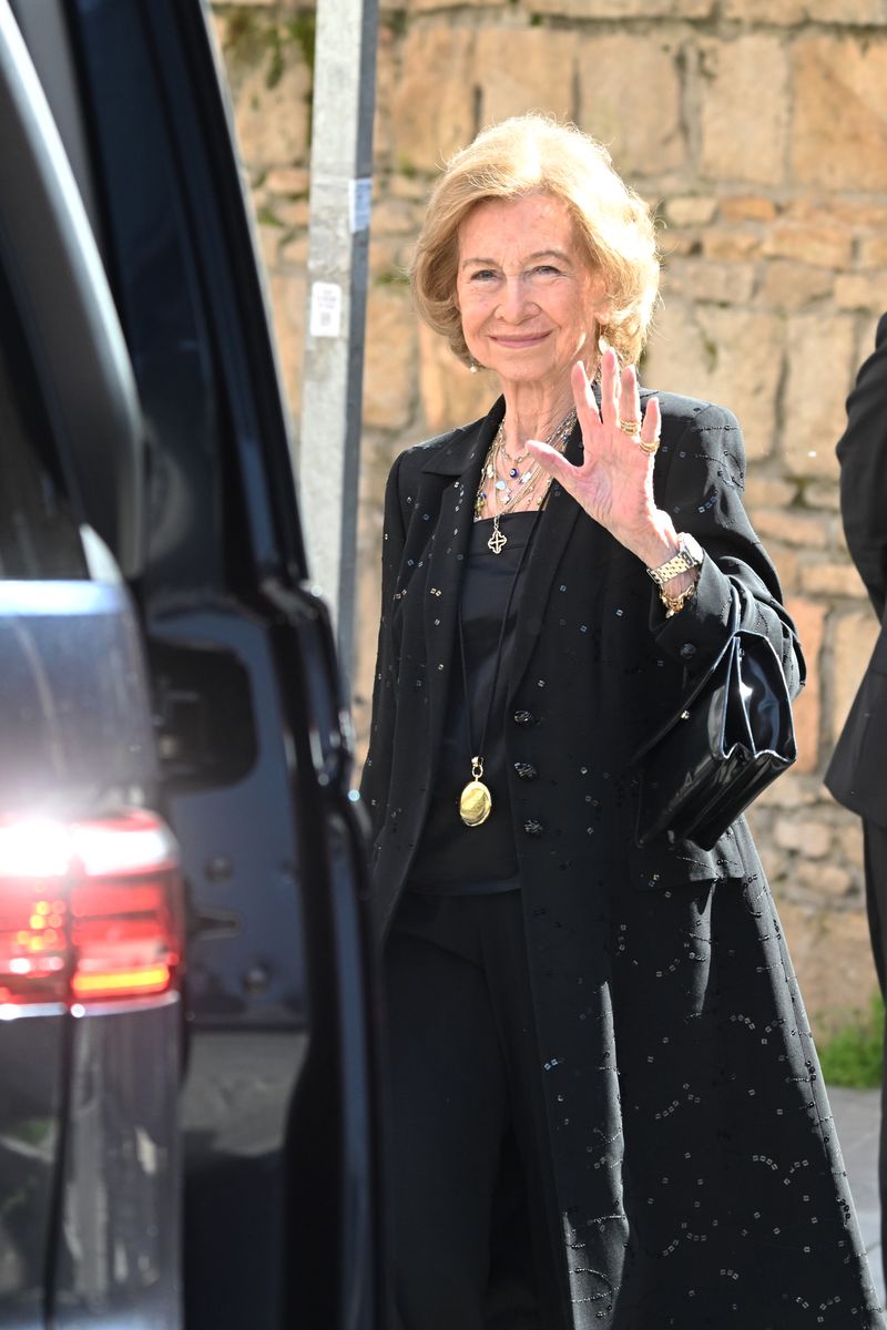 Queen Sofía is pictured after attending a tribute to her late sister, Princess Irene of Greece. This summer marks her first stay at Marivent Palace since Irene's death earlier this year.