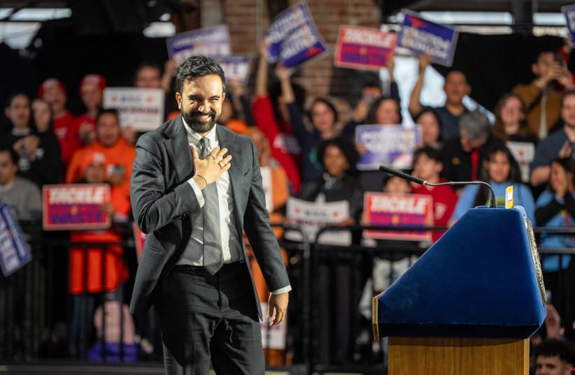 Mayor Zohran Mamdani arrives to deliver his 100 Days Address, a speech dedicated to outlining the progress made on his core campaign promises since taking office, in Queens, New York City, U.S., April 12, 2026.