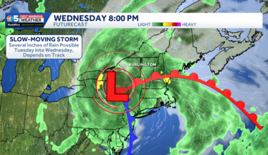 Slow-moving downpours bring localized flood risk to Vermont, New York this week