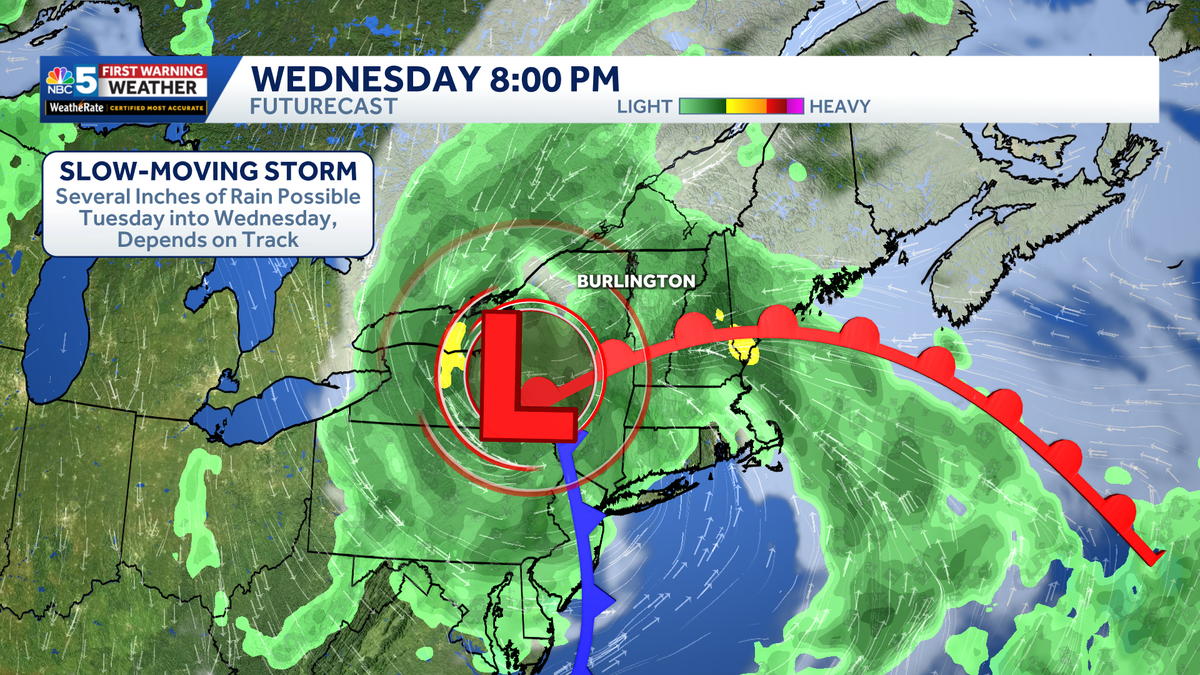 Slow-moving downpours bring localized flood risk to Vermont, New York this week