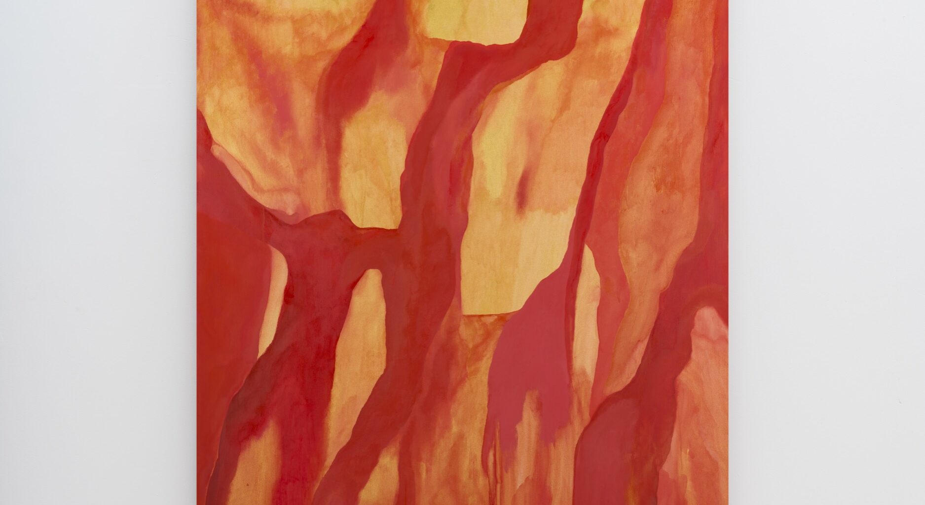 Lucy Mullican, Limbs, 2026. Watercolor on wood panel, 70 × 47 × 2 inches. © Lucy Mullican. Courtesy the artist and Villa Magdalena. Photo: Pablo Gómez-Ogando.