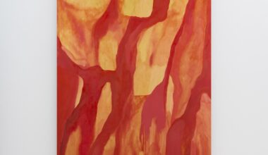 Lucy Mullican, Limbs, 2026. Watercolor on wood panel, 70 × 47 × 2 inches. © Lucy Mullican. Courtesy the artist and Villa Magdalena. Photo: Pablo Gómez-Ogando.