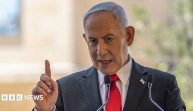 Benjamin Netanyahu speaks at an event in East Jerusalem.