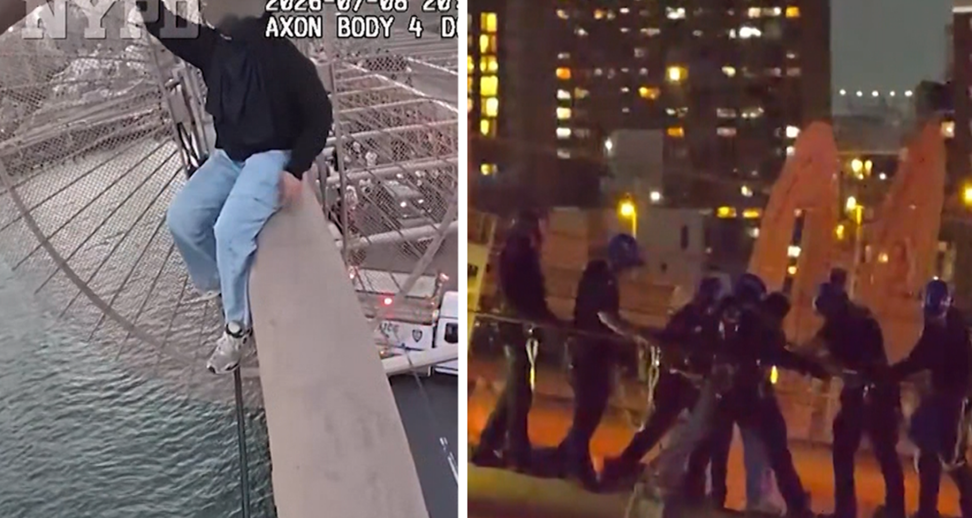 Police Bodycam Shows Brooklyn Bridge Rescue