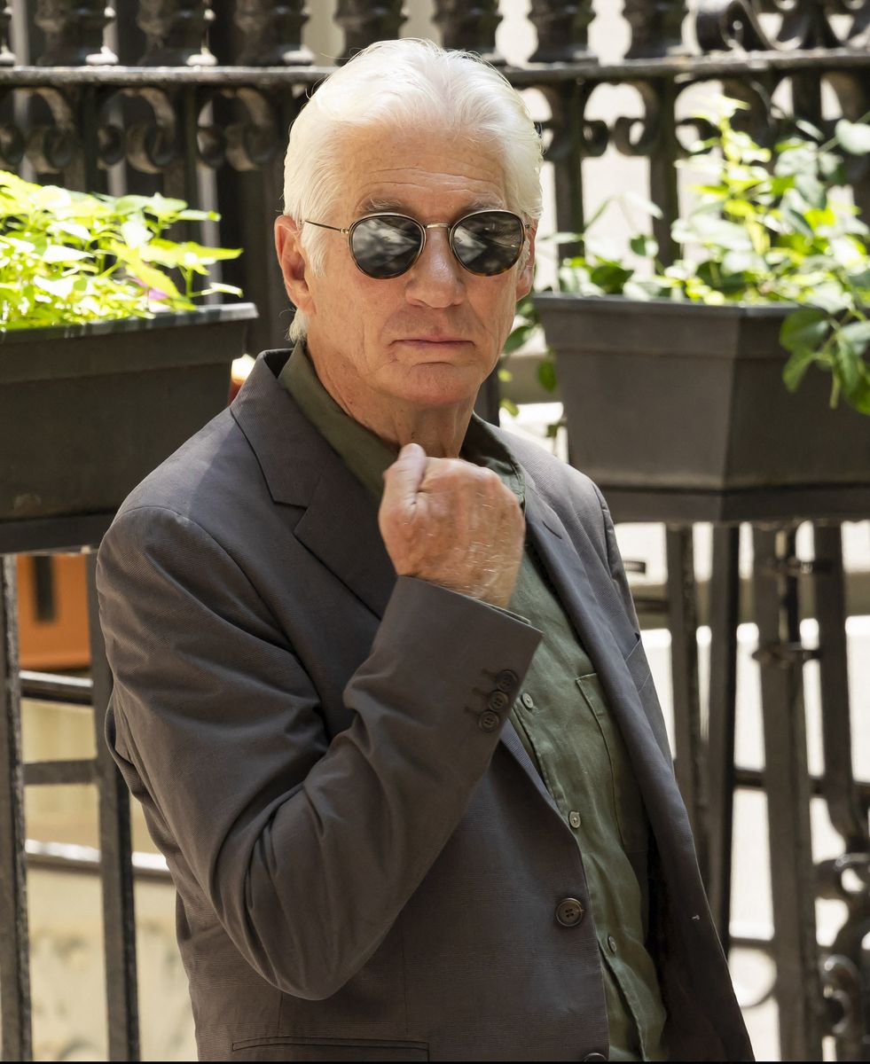 Richard Gere returns to work in Manhattan just days after celebrating the Fourth of July with wife Alejandra Silva.