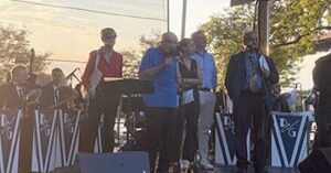 (L. to r.): Marie Torniali, Executive Director of Central Astoria LDC; George Stamatiades, President of Central Astoria LDC; Council Member Tiffany Cabán; State Senator and Deputy Majority Leader Michael Gianaris; Tony Barsamian, Executive Vice President of Central Astoria LDC.