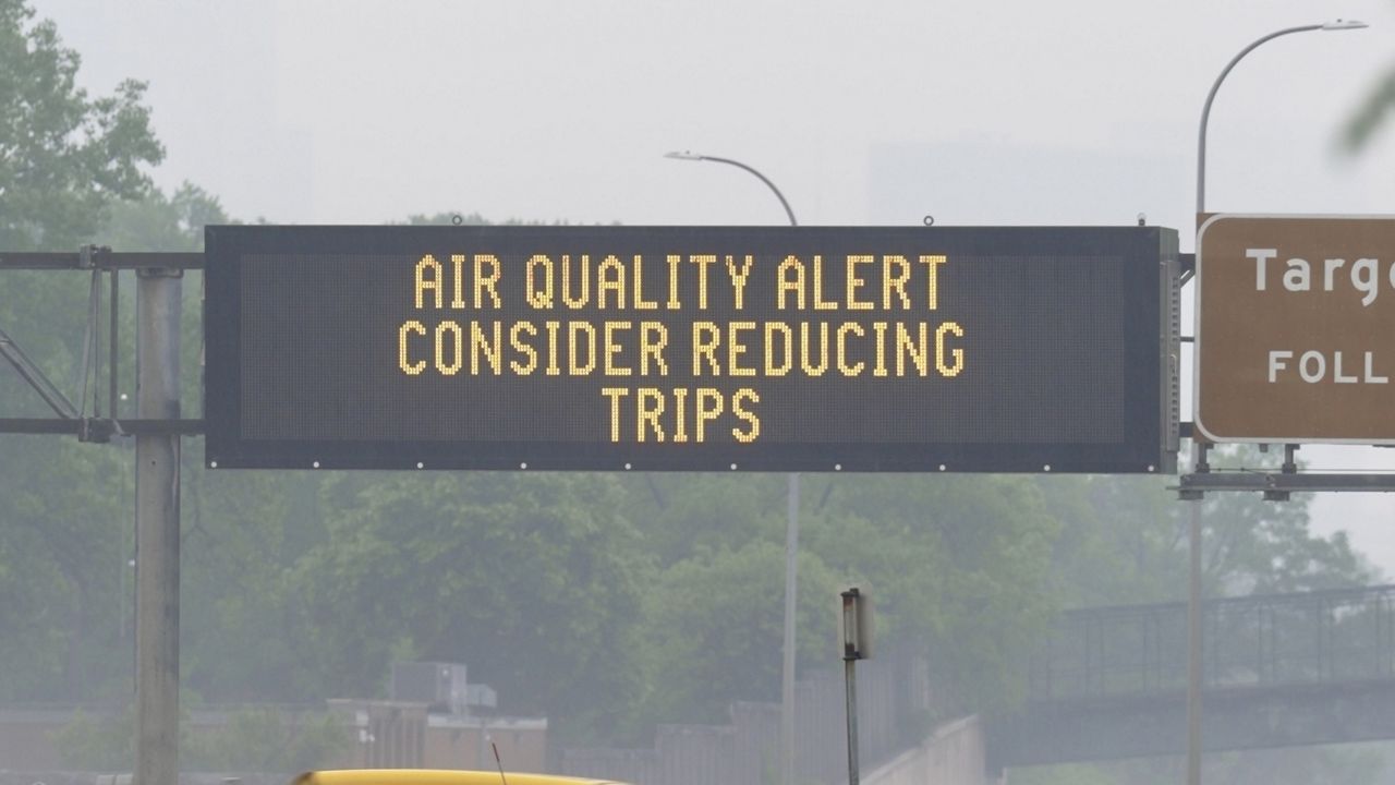 Heavy smoke from several large wildfires blazing in Canada and Minnesota