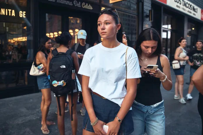 Taylor Swift fan Aviana Sweeney waits outside Madison Square Garden as preparations continue for Swift's and NFL player Travis Kelce's wedding in New York on Thursday, July 2, 2026.