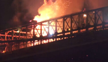 Fire breaks out on Brooklyn Bridge during New York’s fireworks show