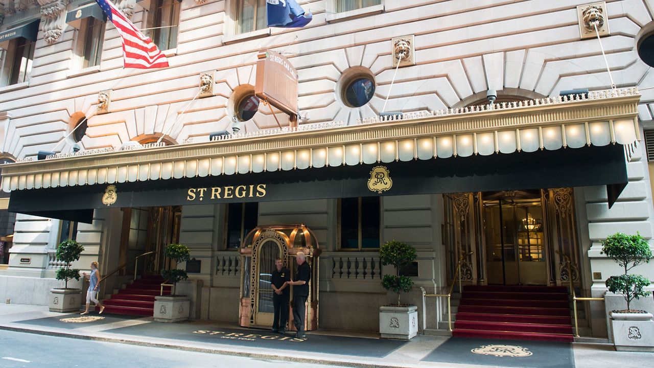 The exterior of the St. Regis Hotel is seen during Networking Night Out NYC presented by the Television Academy for its NY-based members on Friday, June 12, 2015 in New York.