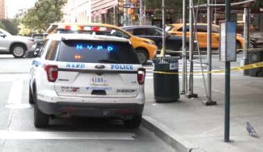 An NYPD van at a crime scene