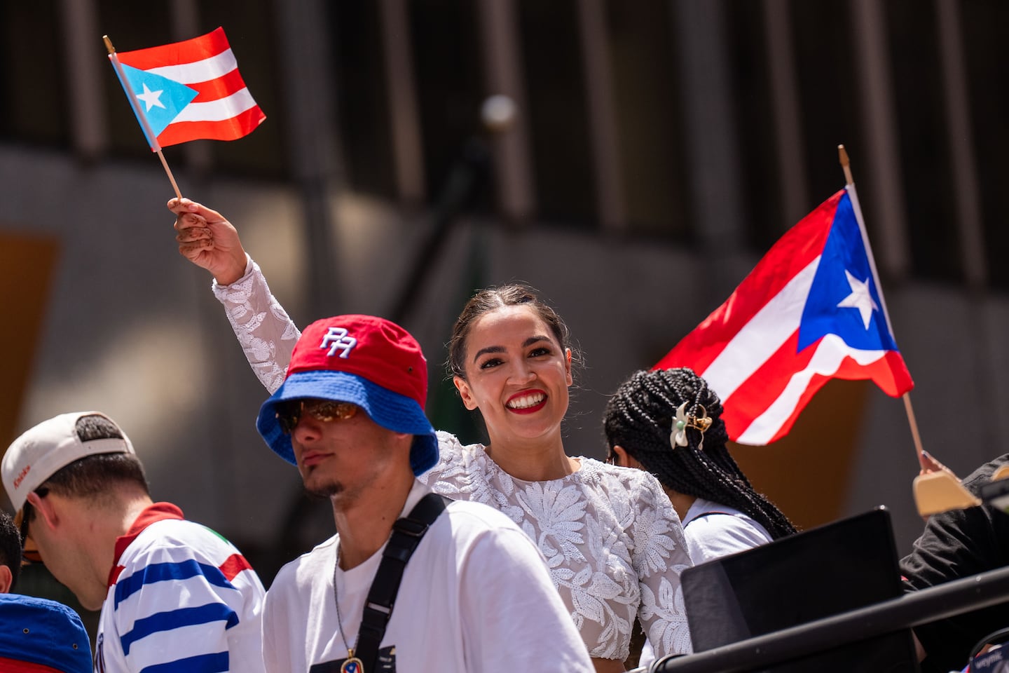 US Rep. Alexandria Ocasio-Cortez participated in the National Puerto Rican Day Parade, June 14, 2026 in New York.