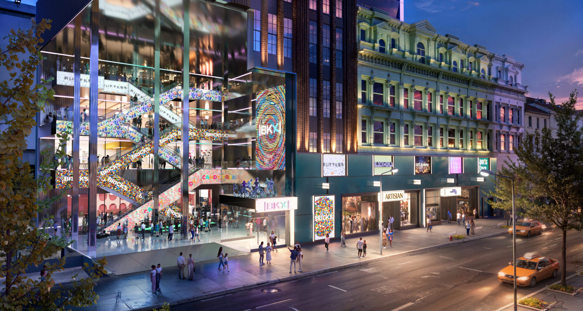 A rendering of BKX’s future central atrium, with original building details visible. Photo: Dreamscape.