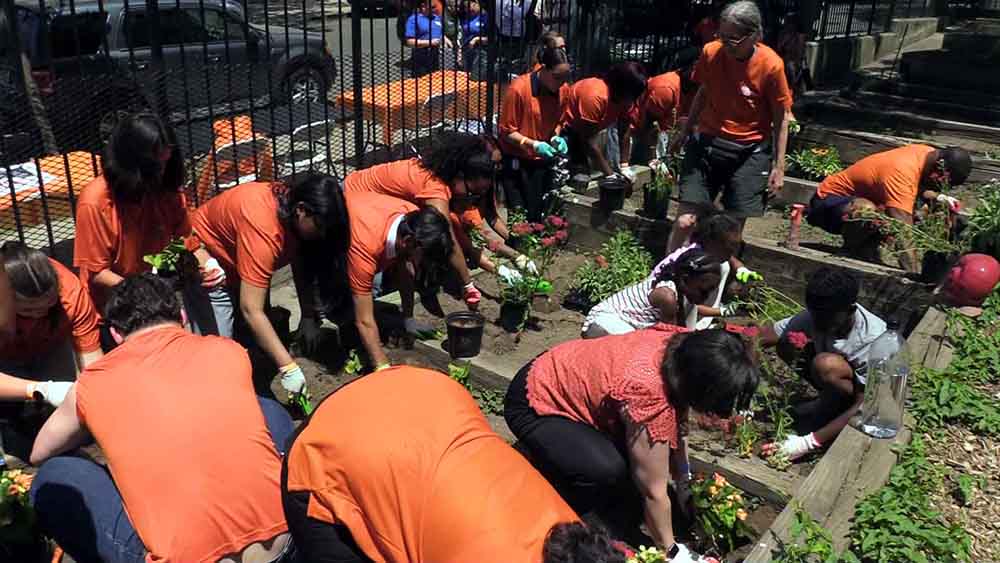 Local Teens Plant Flowers on Gun Violence Awareness Day