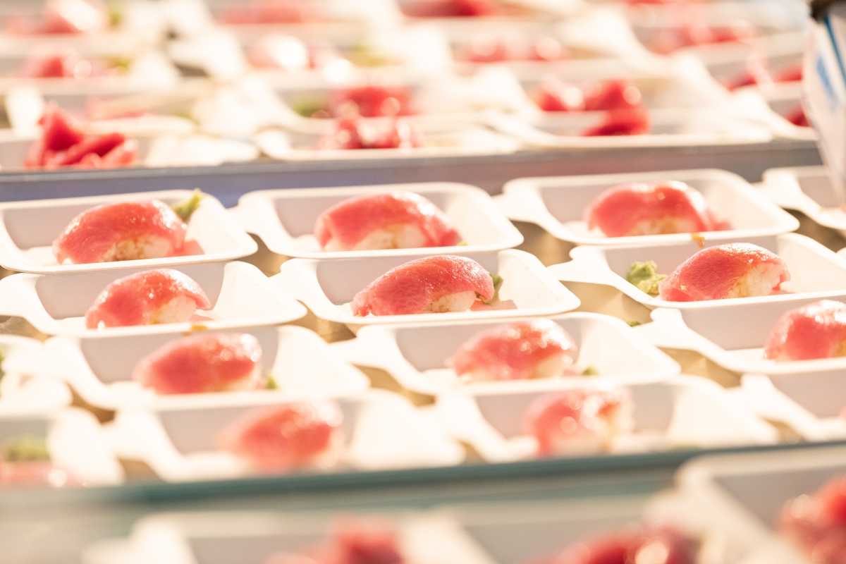 several tuna sushi samples