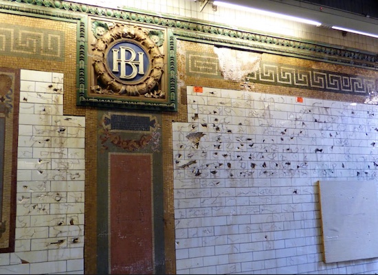 A mosaic at the Borough Hall station as it appeared in 2015. Photo: Mary Frost/Brooklyn Eagle