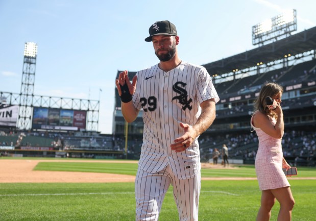Chicago White Sox center fielder Tristan Peters celebrates his walk-off walk to defeat the New York Yankees 2-1 in 11 innings Thursday, July 30, 2026, at Rate Field. (Brian Cassella/Chicago Tribune)