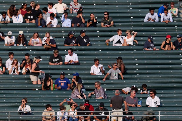 Fans wait for a White Sox-Yankees game to begin at Rate Field on July 28, 2026, in Chicago. (John J. Kim/Chicago Tribune)