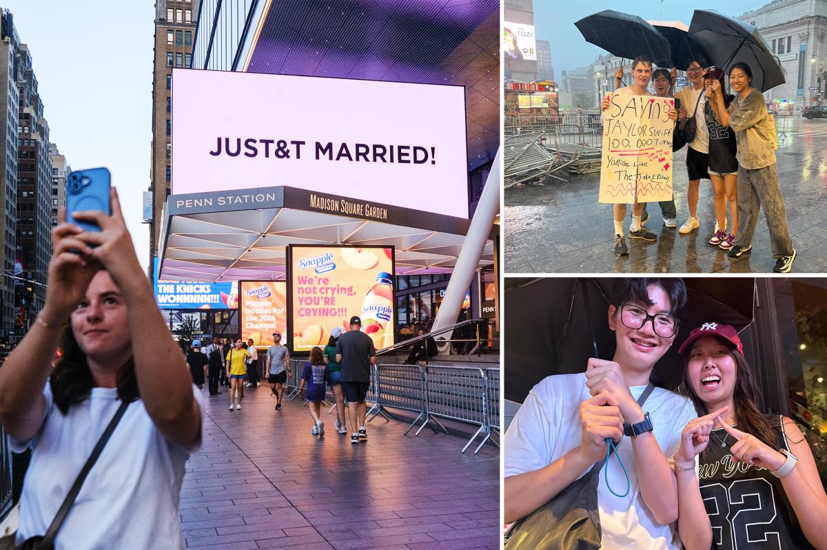 Tourists stumble upon Taylor Swift, Travis Kelce’s MSG nuptials in ‘very cool’ NYC moment