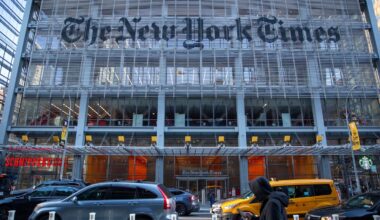 The New York Times headquarters in New York.