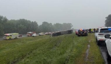 Bus with about 23 passengers rolls over on Thruway in Plattekill – Daily Freeman