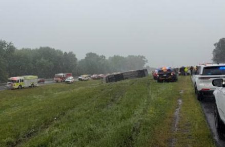 Bus with about 23 passengers rolls over on Thruway in Plattekill – Daily Freeman