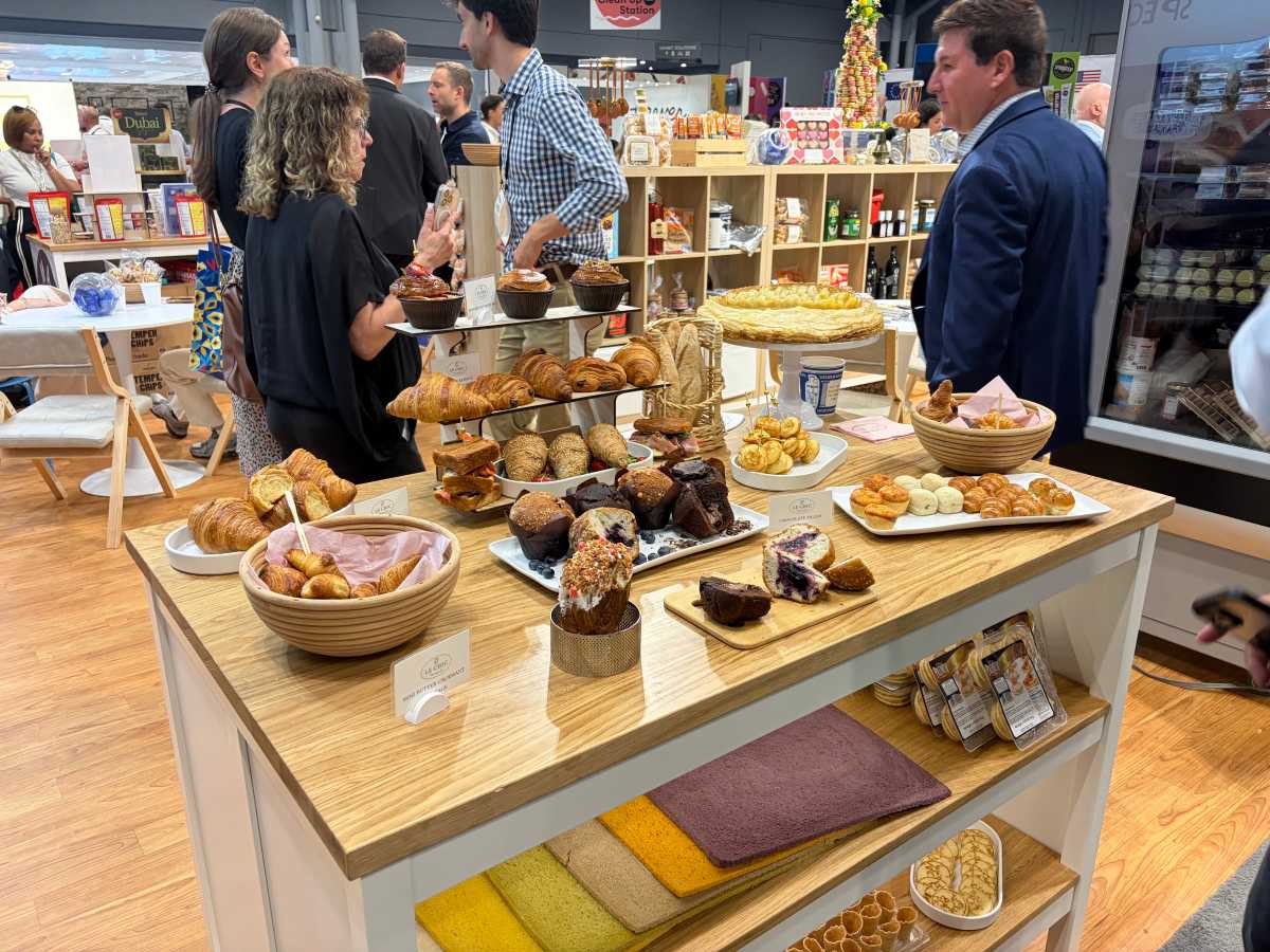 A dessert display at the Fancy Food Show.