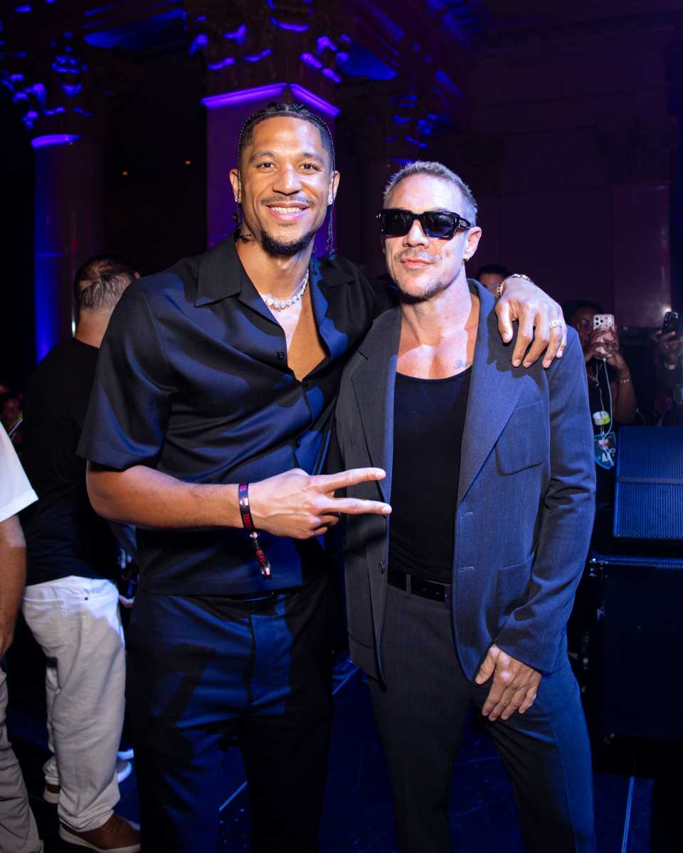 Diplo and Josh Hart at Sports Illustrated’s Beyond the Pitch series.