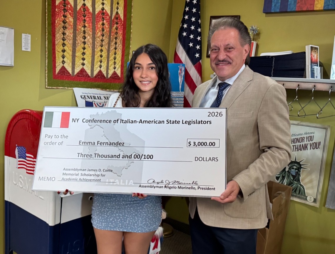 Addabbo Presents Scholarship To Ozone Park Student
